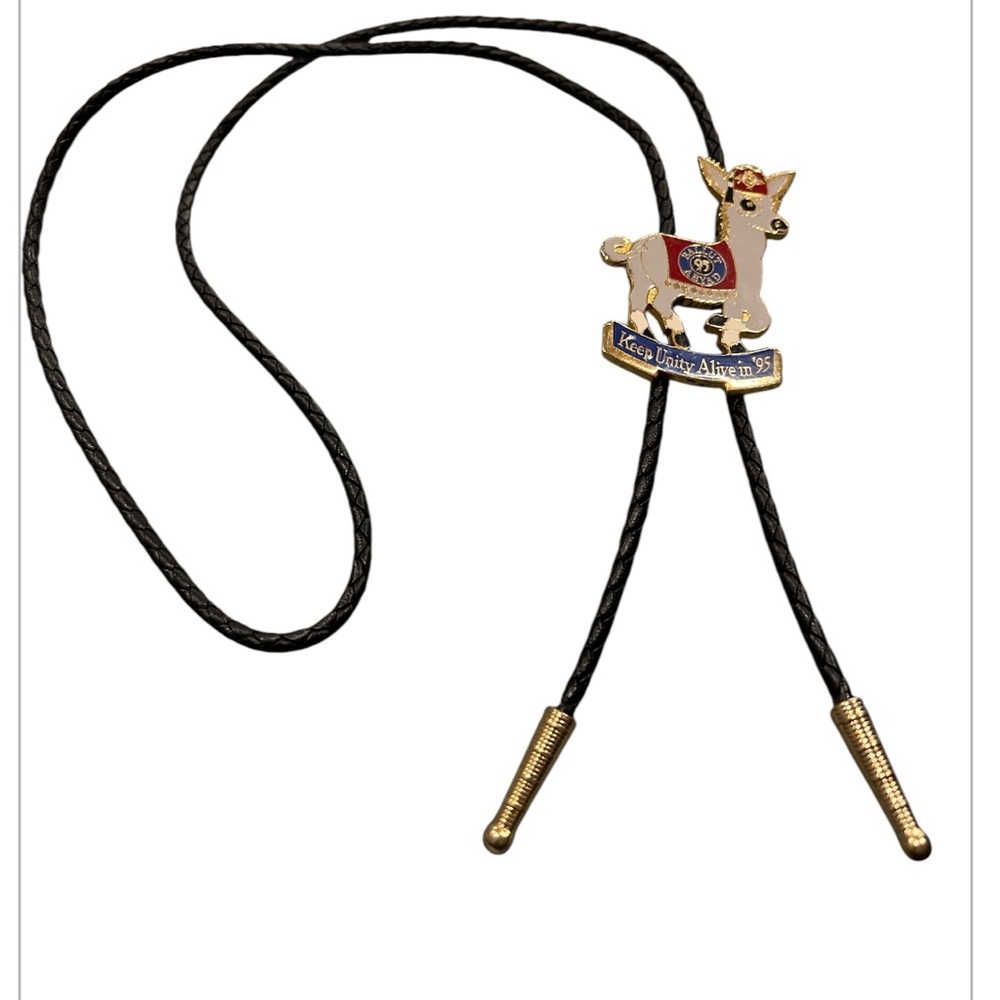 Freemason Shriners Ballut Abyad Bolo Tie Enamel/Gold Metal 1995 Dale Pipher